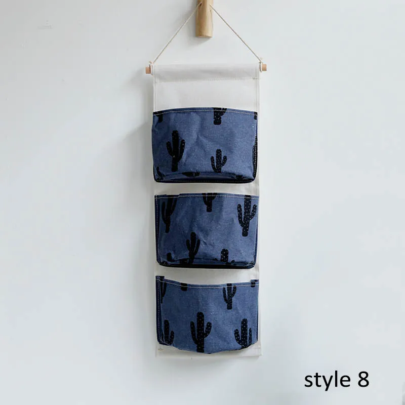 style 8 Шкаф контейнер хлопок белье 1 шт. в скандинавском стиле настенный мешок для хранения мелочей Органайзер портативный - Цвет: style 8
