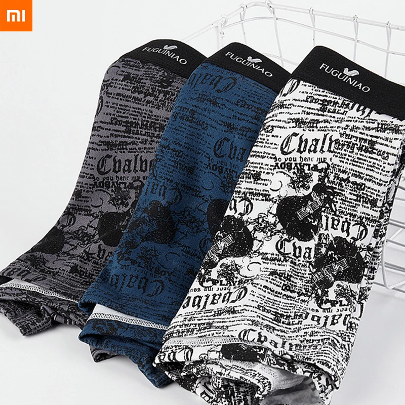 4 шт./лот Xiaomi Mijia Мужское нижнее белье боксеры хлопковые Модные мужские трусы с