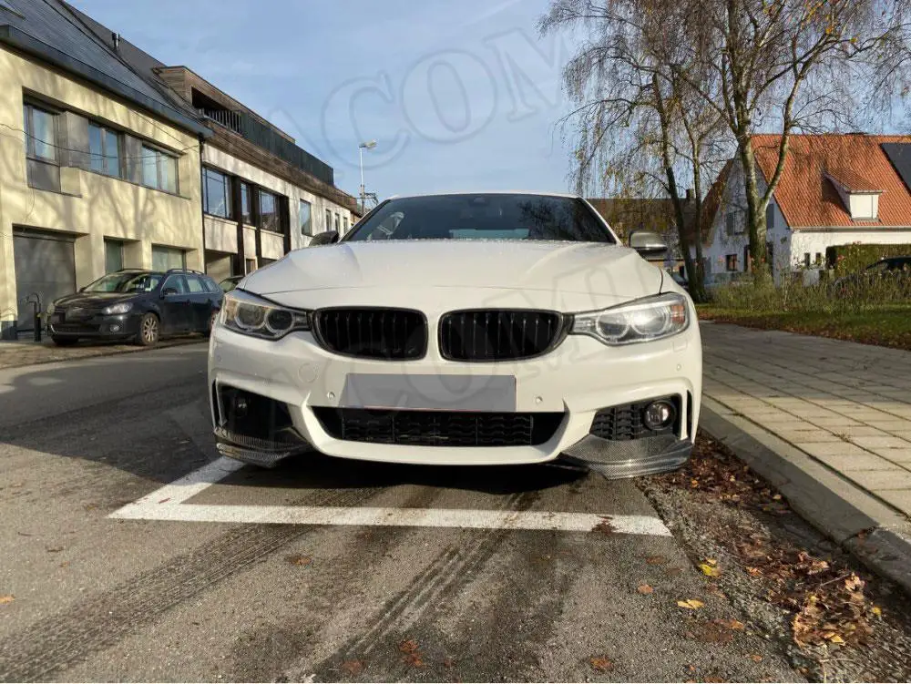 Car Carbon Fiber Front Lip Spoiler Splitters for BMW 4 Series F32 F36 M Sport 2014 UP Gloss Black Bumper ABS | Автомобили и