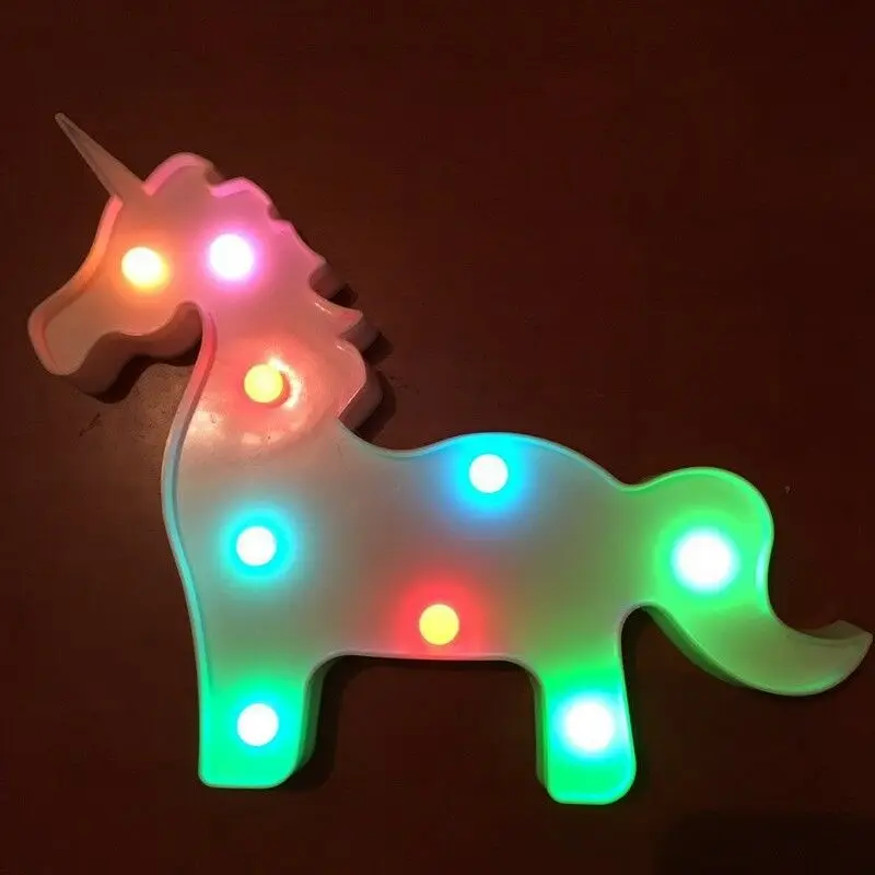 

3D Colorful Unicorn LED Night Light Up Table Lamp Bedroom Decor Kids Xmas Gifts