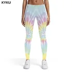 Женские леггинсы KYKU, разноцветные обтягивающие леггинсы из спандекса с эффектом головокружения