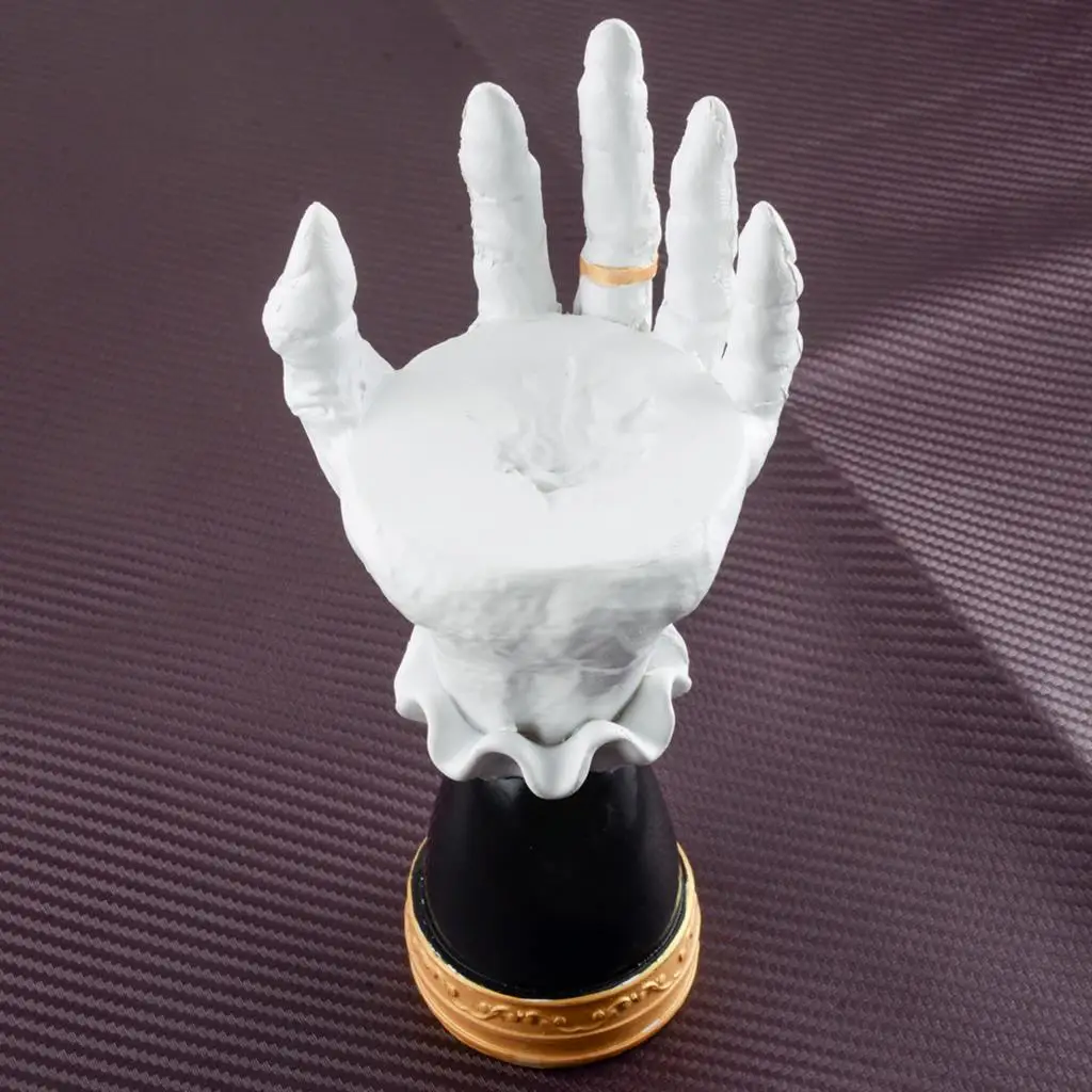 

Interesting Halloween Witch Hand Candlestick Palm Skeleton Candle Holder Tray Gothic Decoration Ornament Statue Craft Cool