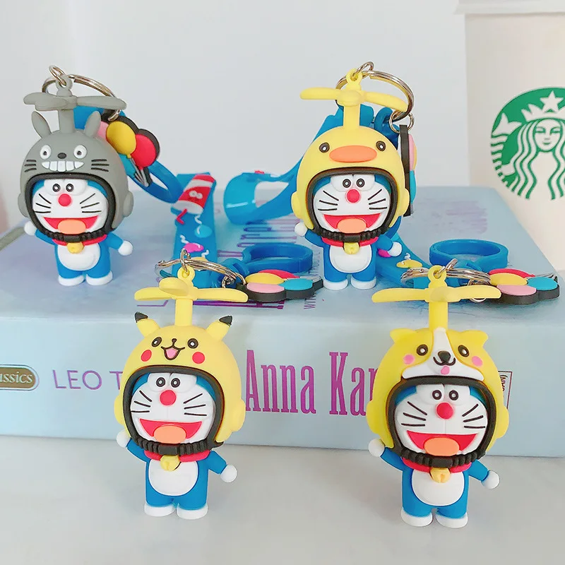 

New Cartoon Doraemon Keychain Cute Anime Jingle Cat Car Key Chain Girl Bag Pendant Accessories Boy Kids Gift