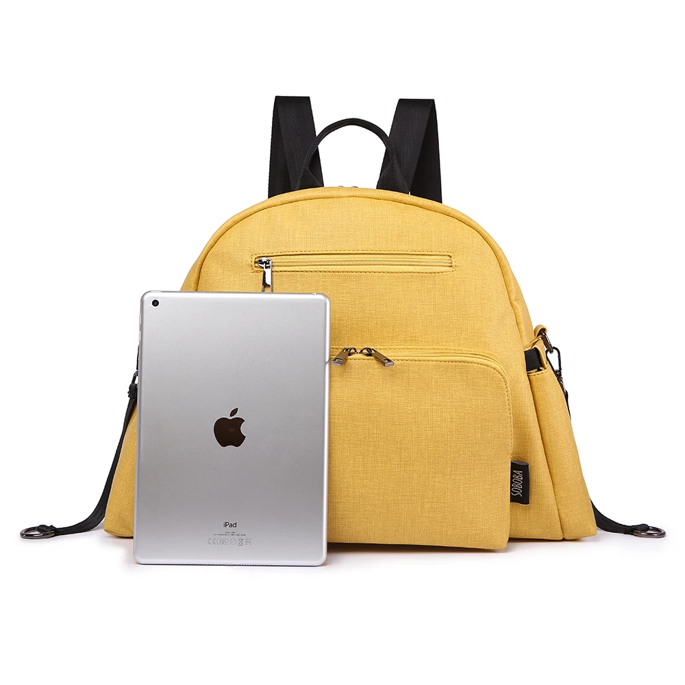 Стильная многофункциональная сумка для подгузников мам желтая