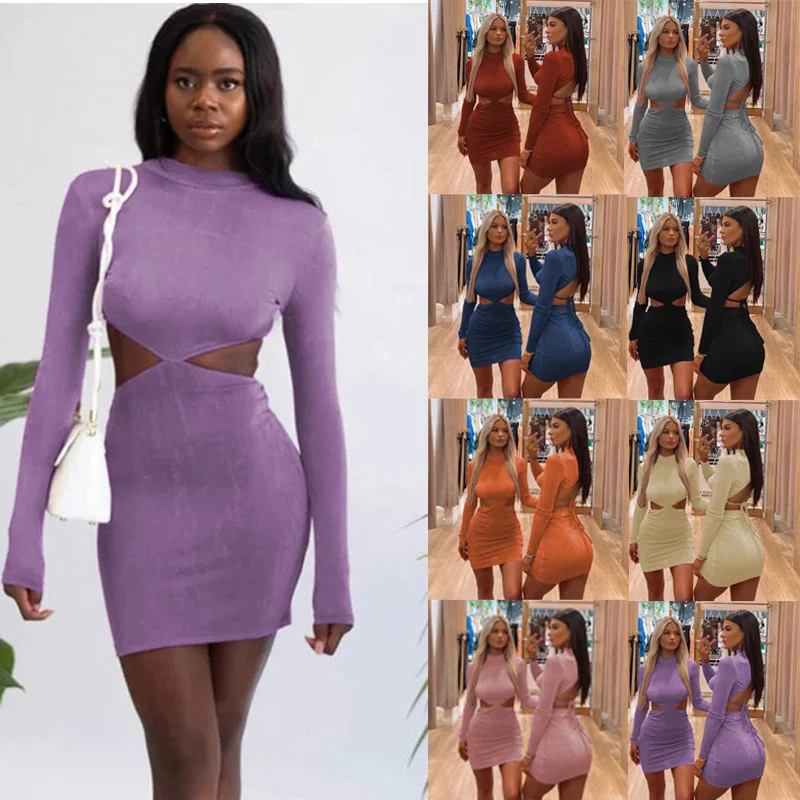 

2021 Autumn and Winter New Women's Open Back Bandage Hip Wrap Sexy Skirt