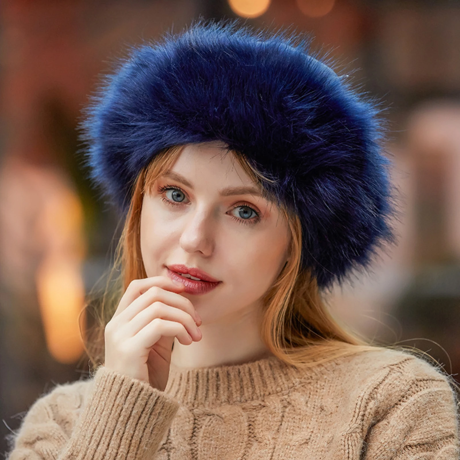 Женская шапка из искусственного меха зимняя с монгольским куполом - купить по