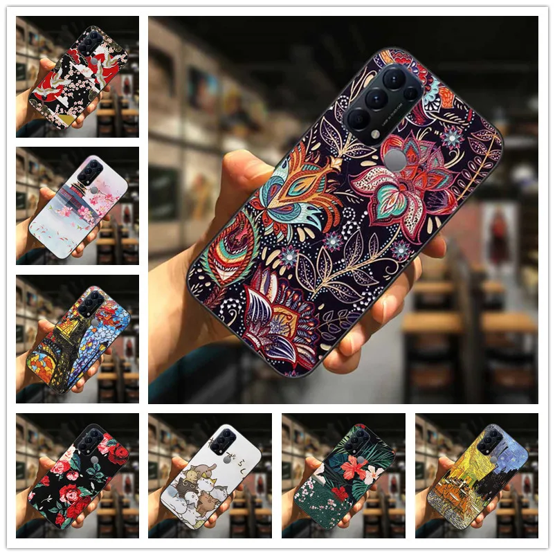 3D мягкий чехол для OPPO Reno 5A 3A силиконовый рельефный милый Find X3 Lite Neo Pro Capas Flower Reno5 A |