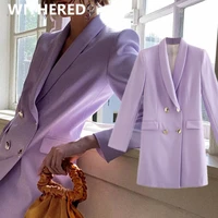 jennydave mini dress england style ins blogger retro lavender double breasted blazer feminino blazer women blazers and jackets