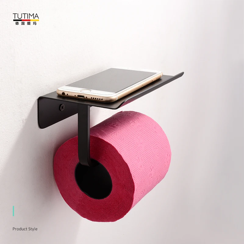 TUTIMA душевая Полка туалет элегантные комплектующие черного цвета аксессуары из