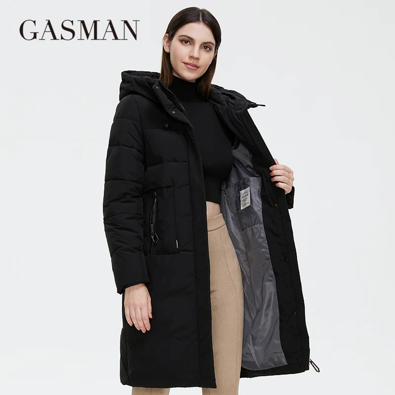 Женский длинный пуховик GASMAN 2021 Повседневная теплая зимняя парка