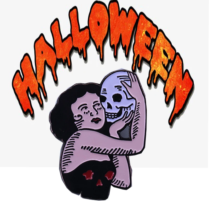 Эмалированная брошь в виде черепа на Хэллоуин для девочек и мальчиков | Украшения