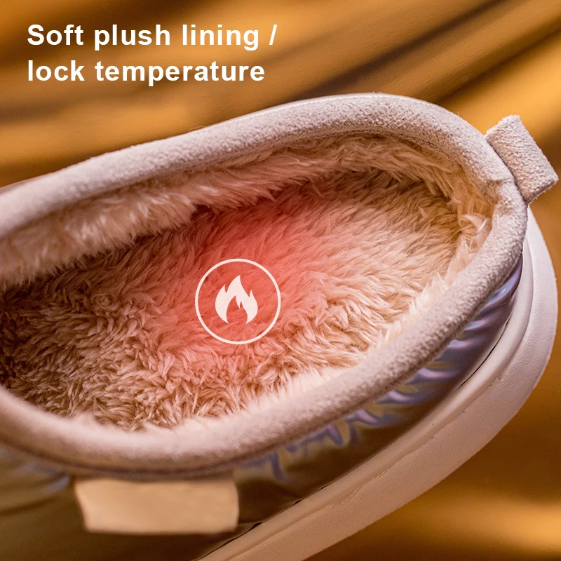 

2020 New Winter Down And Warm Thick-soled Cotton Slippers Women Men Autumn Slippers pantoufle femme Drop Shipping