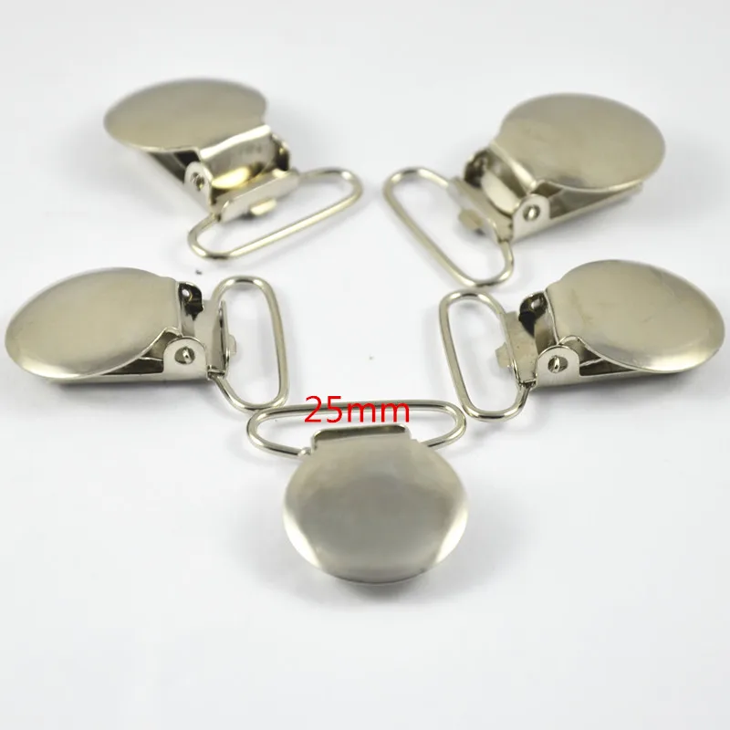 25MM ROUND SILVER 50 шт. Серебряный тон антикварный бронзовый Овальный Круглый прямоугольник детские металлические подтяжки держатели для сосок зажимы с пластиковым ремеслом швейный инструмент - Цвет: 25MM ROUND SILVER