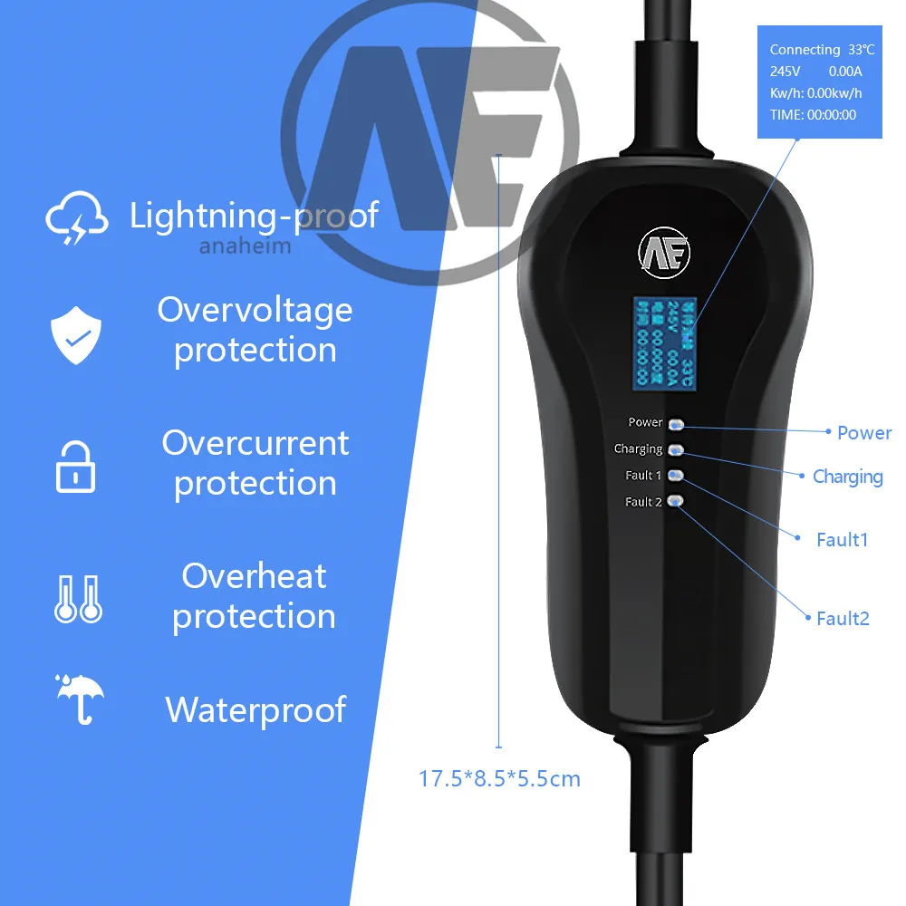 j1772 EVSE электрическое автомобильное зарядное устройство ev Уровень 2/AC 220-280 В 16A Тип 2 SAE J1772plug зарядное устройство с входом в розетку ЕС