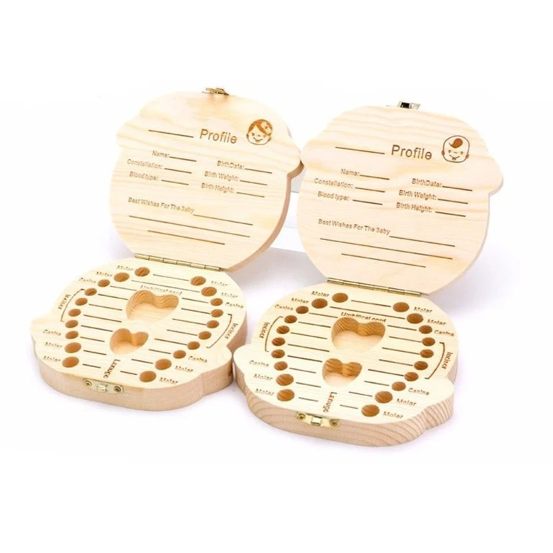 Детская сумка органайзер зубов коробка молока сувенир зуб деревянный контейнер