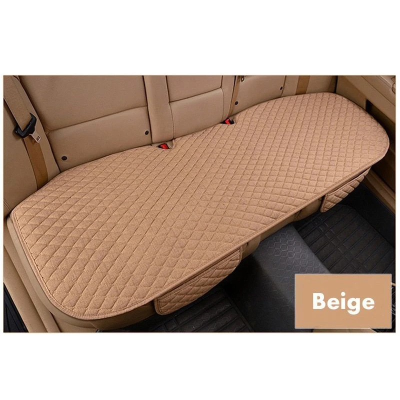 a gray back seat cov Чехол для автокресла четыре сезона до и после ромбовидной льняной подушки дышащий защитный коврик автозапчасти универсальный размер - Название цвета: a gray back seat cov