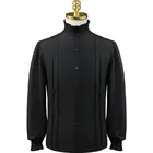 Мужские костюмы для Хэллоуина в винтажном стиле средневековый поп футболки костюм стимпанк корсет со стоячим воротником жених, приталенный смокинг, брендовый модный белый свадебный): черная футболка с надписью