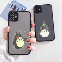 cute totoro spirited away ghibli miyazaki anime phone case for iphone 13 12 11 mini pro xr xs max 7 8 plus x matte transparent