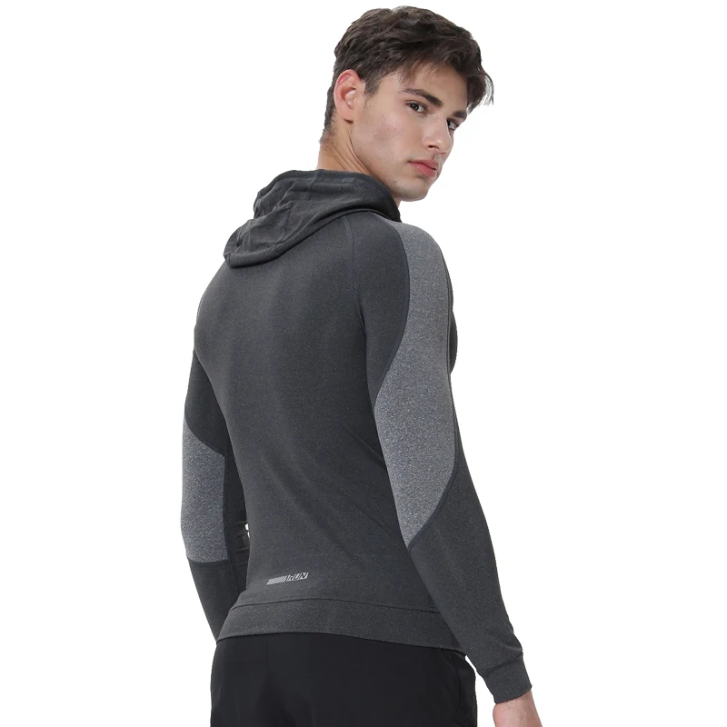 Спортивные куртки Для мужчин работает пальто Фитнес с длинным рукавом капюшоном