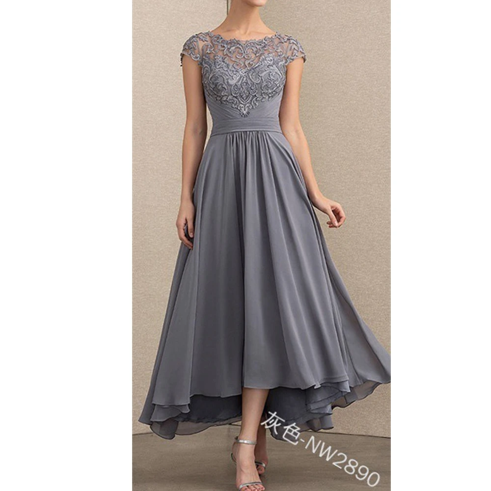 Женское длинное шифоновое платье WEPBEL повседневное кружевное с высокой талией и