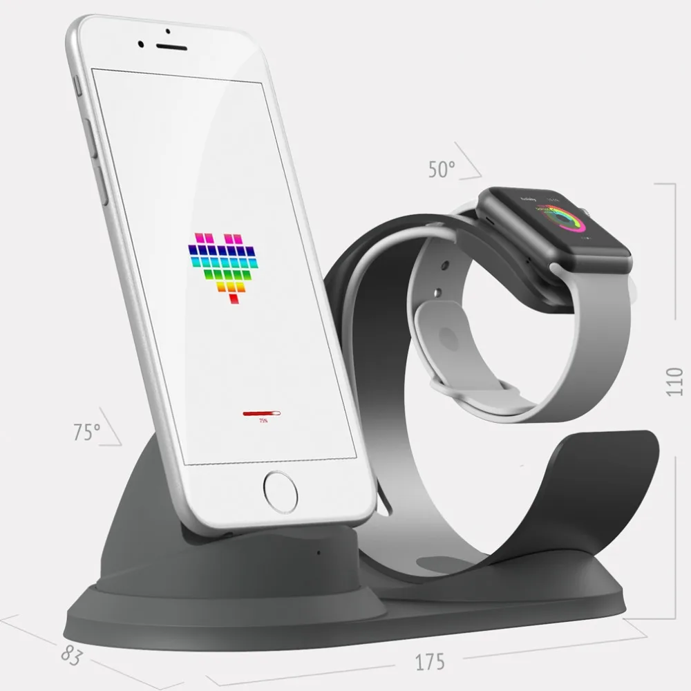 Для Apple Watch зарядное устройство подставка держатель для iPhone X Xs Max XR 8 7 6 Plus зарядная