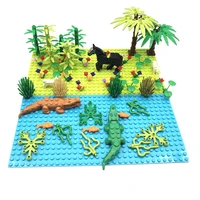 trees plants moc city animals set blocks parts with baseplate compatible bricks accessory diy building toys kids education gift