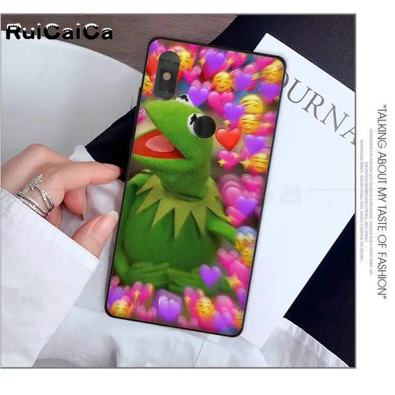 RuiCaiCa Kermit лягушка Забавный милый черный мягкий чехол для телефона из ТПУ Xiaomi 8 9 se 5X
