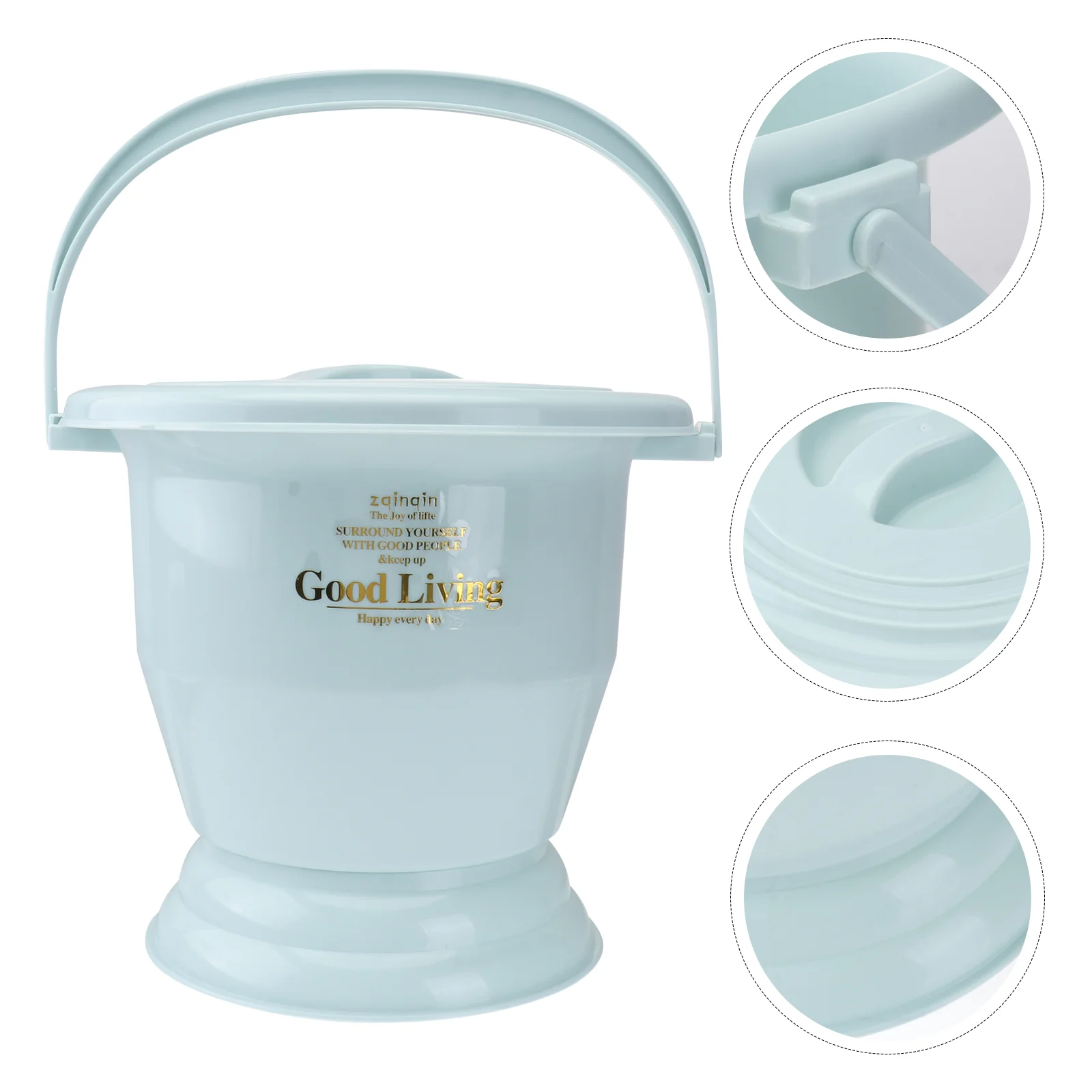 

1Pc Chamber Pot Handle Buckle Design Spittoon with Lid Pee Container Urine