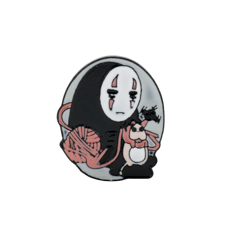 Брошь Без лица Haku значок из спирированного страха на лацкан эмалированные броши