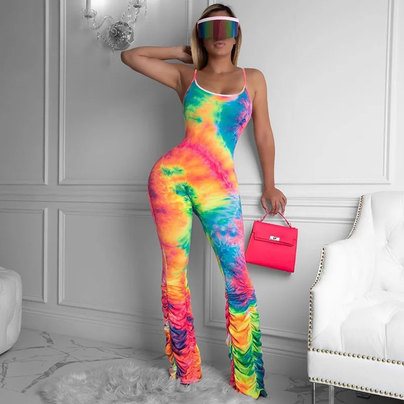 Летний женский комбинезон на бретелях облегающий пикантный с завязкой Новинка