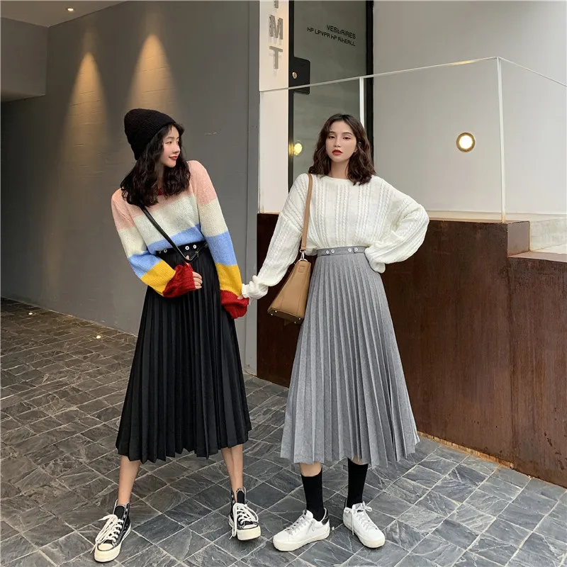 Женские плиссированные юбки до середины икры REALEFT серые простые тюлевые