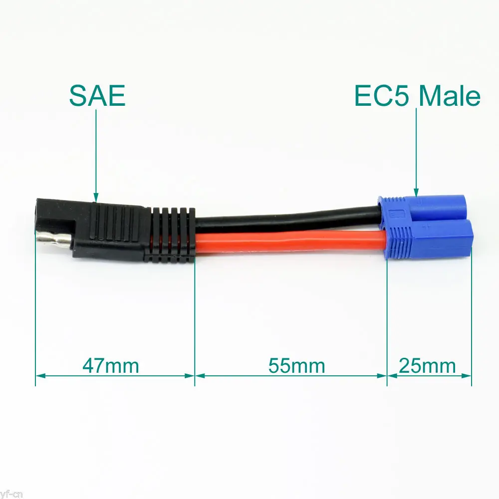 Фото 1 шт. 5 см 10AWG EC5 гнездовой разъем для автомобильного адаптера SAE Power | Электроника