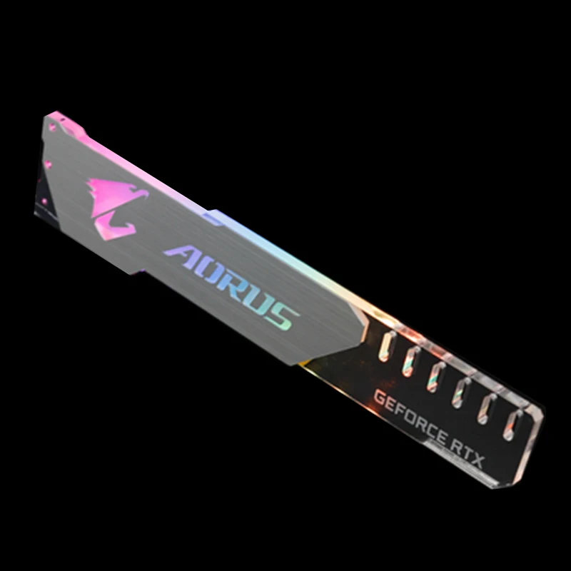 Silver AORUS 3PIN Поддержка графической карты GPU держатель кронштейн VGA Рамка подставка алюминий+ акрил ROG 12V 4PIN RGB/5 V 3PIN ARGB ASUS AURA SYNC Symphony - Blade Color: Silver AORUS 3PIN