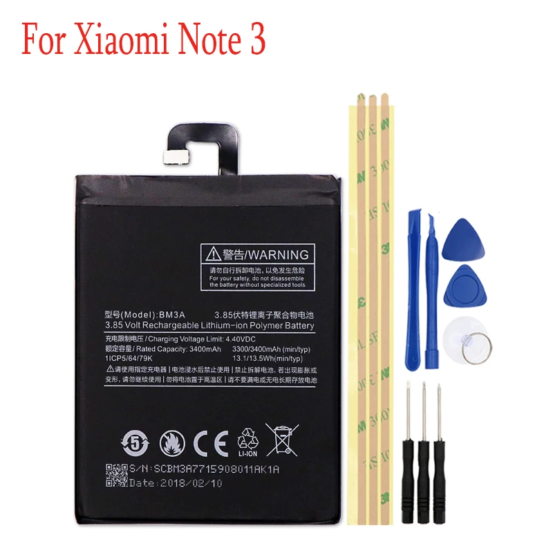 BM3A For Mi Note 3 BM47 BM46 BM31 BM3A BM51 для Xiao mi Red mi 3/3 S/3X/4X Red mi Note 3 3 Pro/mi 3/mi Note 3/mi Max 3 Аккумулятор+ Инструменты - Цвет: BM3A For Mi Note 3