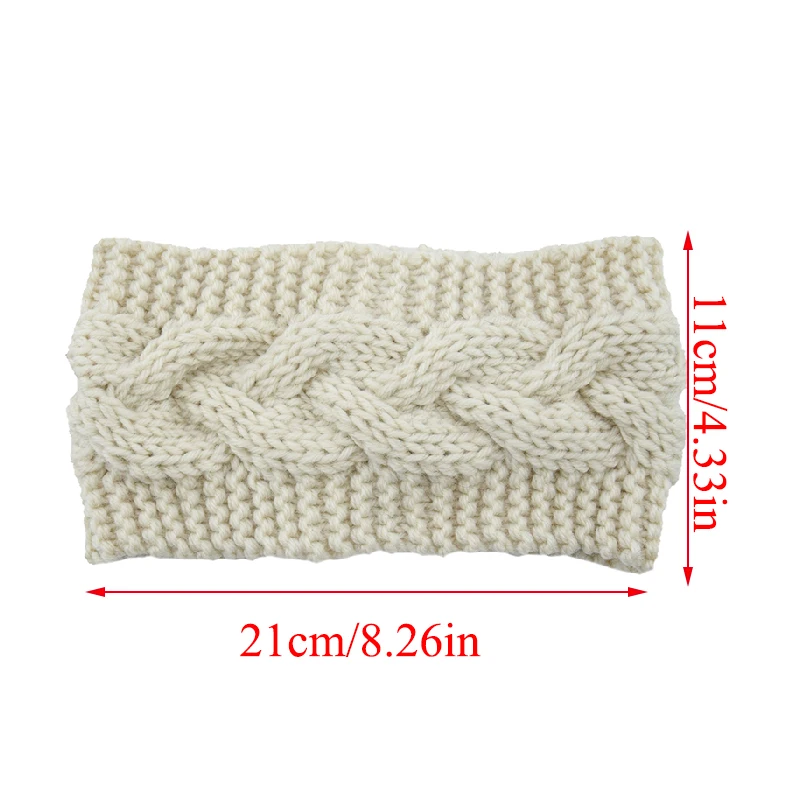 Повязка на голову женская зимняя однотонная вязаная широкая эластичная |