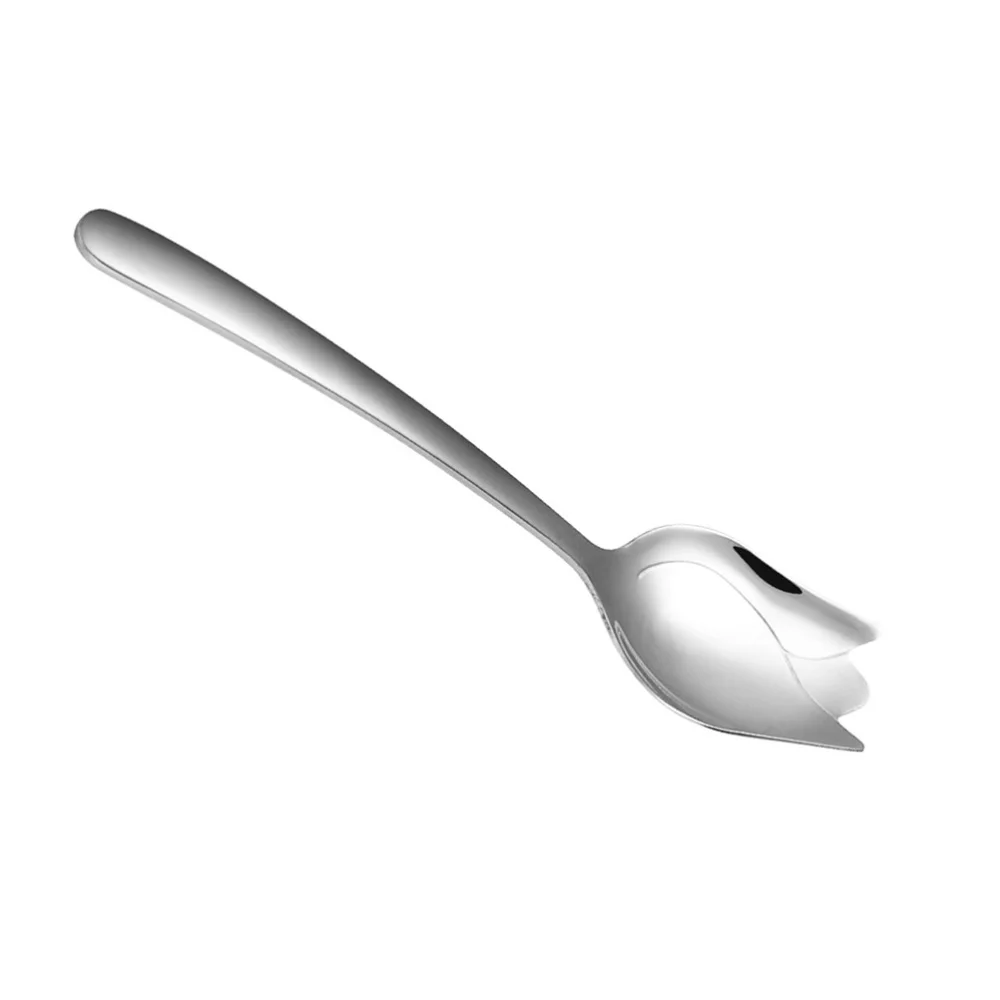 Две штуки нержавеющей стали Роза два-в-одном салат ложка вилка макароны домашний кухонный прибор (серебро).