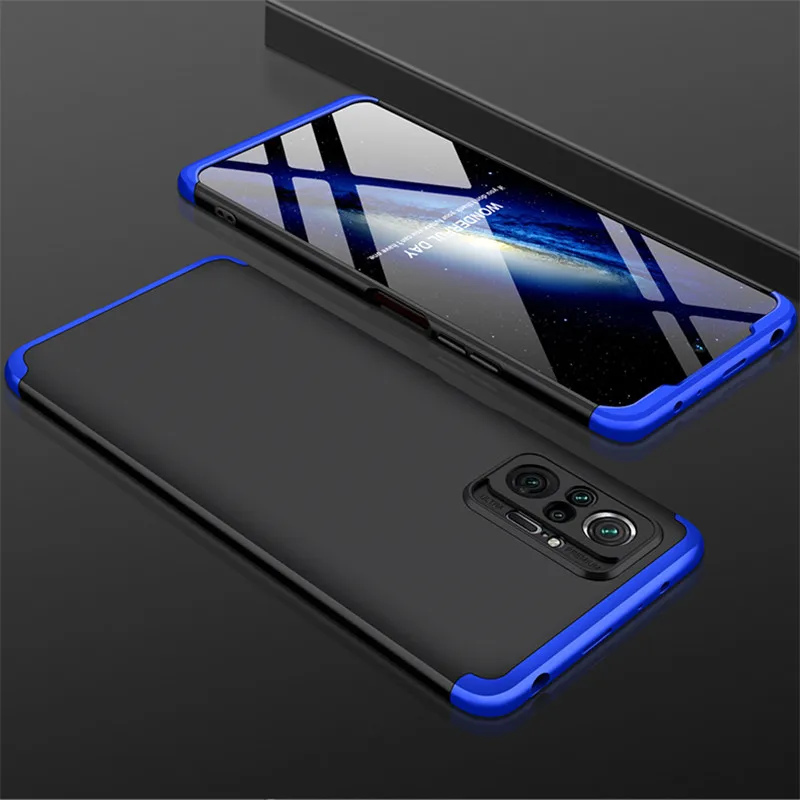 Чехол 3 в 1 для Xiaomi Redmi Note 10 pro max 10s противоударный матовый чехол с полным покрытием