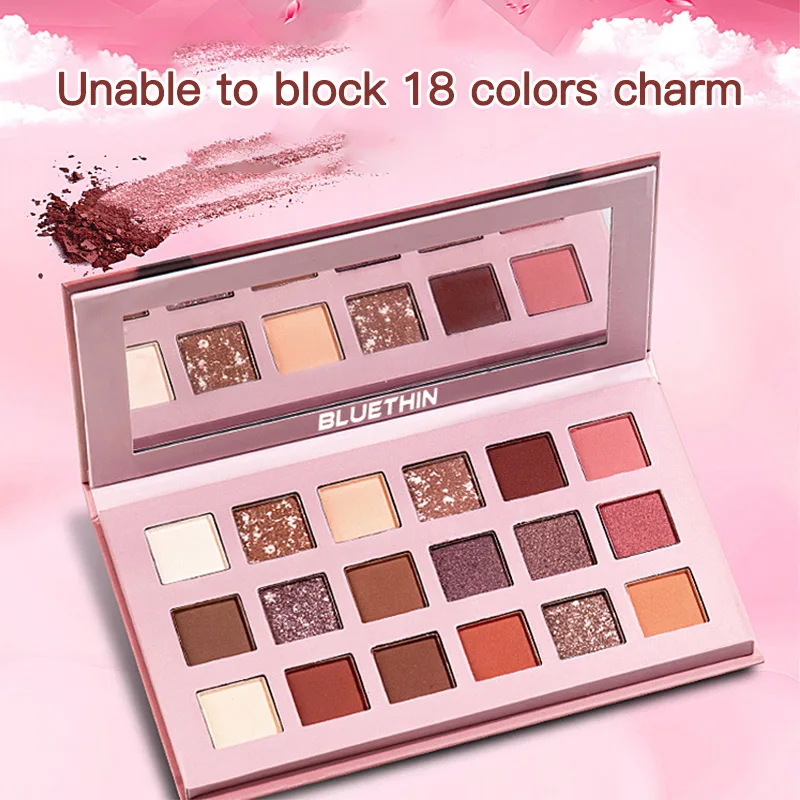 

18 Colors Eye Shadow Palette Matte Pearlescent Glitter Highlighter Shimmer Pigment Beauty Eye Make Up Colorful Eyeshadow TSLM1