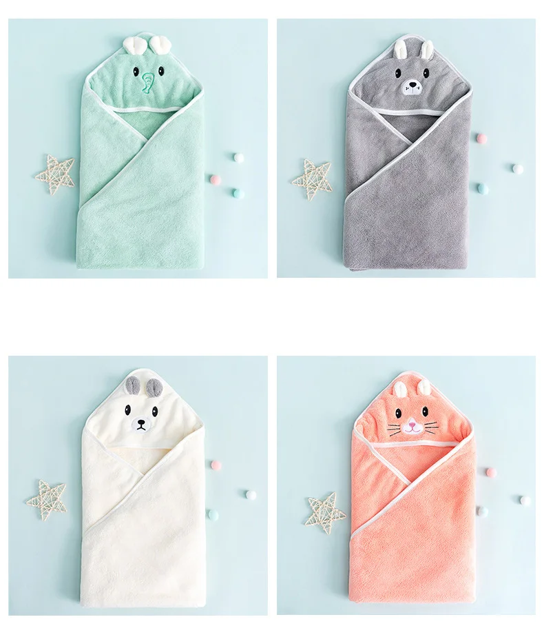 Детское банное полотенце с капюшоном детское одеяло из кораллового флиса для