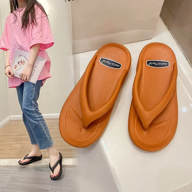 

2021 Women's Shoes Summer Slippers Women Solid Casual Flip Flops Beach Sandals Female Flat with Slippers Zapatillas Mujer