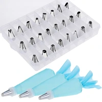 10 12 16 inch tpu icing piping cream pastry bag 30pcs stainless steel cake nozzle diy cake decorating tips fondant pastry tools