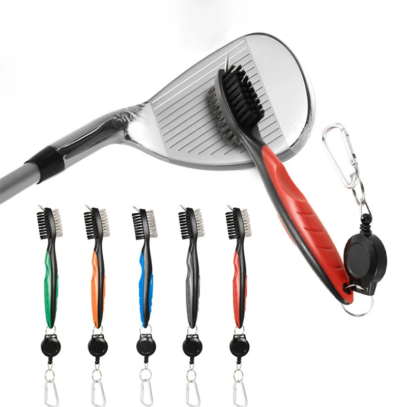 

Golf Club Brush Groove Cleaner With Retractable Zip-line And Aluminum Carabiner Cleaning Tools For Sports