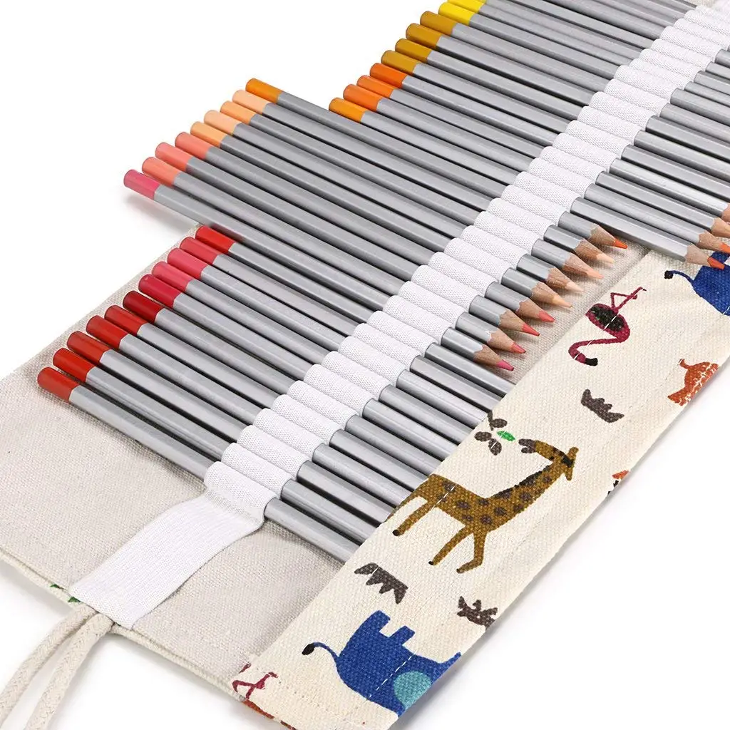 Милый холщовый карандаш ручной работы с мультипликационным рисунком зоопарка