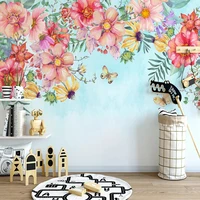 custom wall mural floral flowers oil painting romantic pastoral bedroom living room sofa home decoration wallpaper papel tapiz
