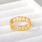 Кольцо с именем на заказ, Золотое кольцо с полыми буквами из нержавеющей стали, женское кольцо на заказ, мужское обручальное кольцо, подарок