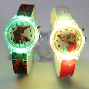 Princess Elsa Children Watches Spiderman Colorful Light Source Boys Watch Girls Kids Party Gift Cloc in India