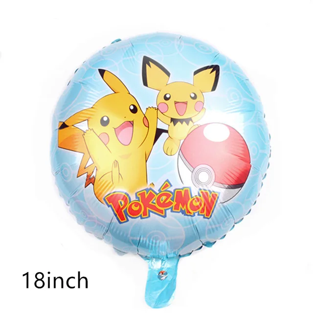 1pc 18inch Новинка 12 дюймов Мультяшные шары Пикачу pokemon go expression шарики для день рождения вечерние украшения для детского душа детские игрушки в виде героев - Цвет: 1pc 18inch