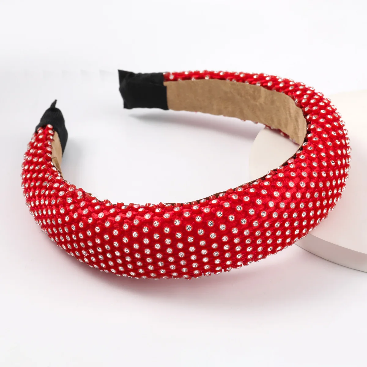

Fashion Mesh Resin Rhinestone Headband Female Creative Popular Wide-Brim Sponge Headband Jewelry Accessories