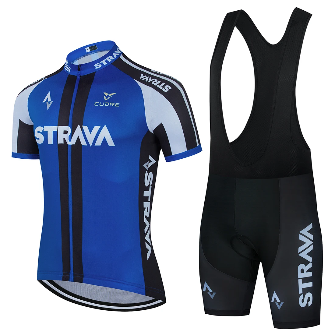 

Blue Strava Bicycle Cycling Jersey Anti-UV Breathable MTB Bike Short Sleeve Cycling Clothing Ropa Ciclismo Maillot BIB Gel Suit