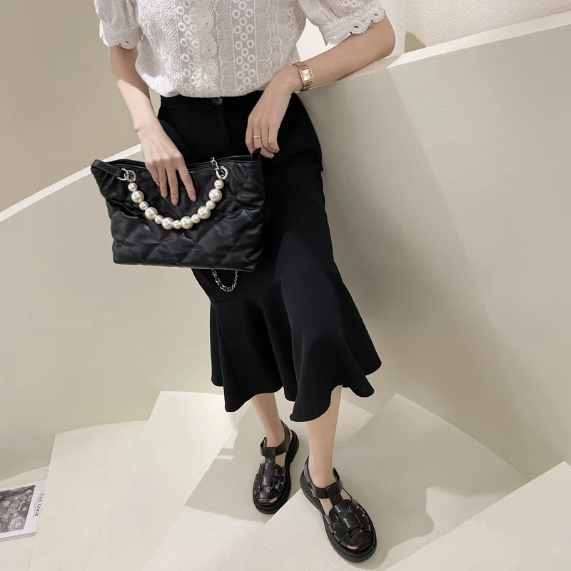 

2021 Summer Sale Of Women's Shoes Breathable Female Sandal Cross Clogs With Heel New Girls Thick Beige Comfort Fashion Flat